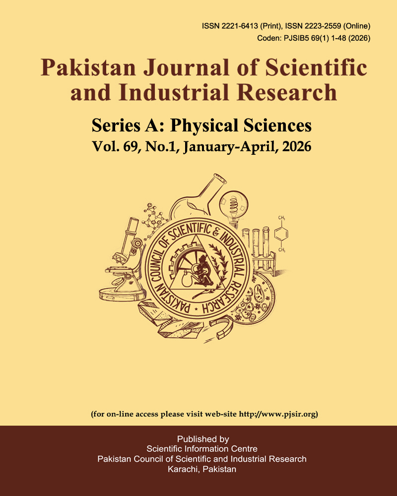 					View Vol. 69 No. 1 (2026): Pakistan Journal of Scientific and Industrial Research Series A: Physical Sciences
				